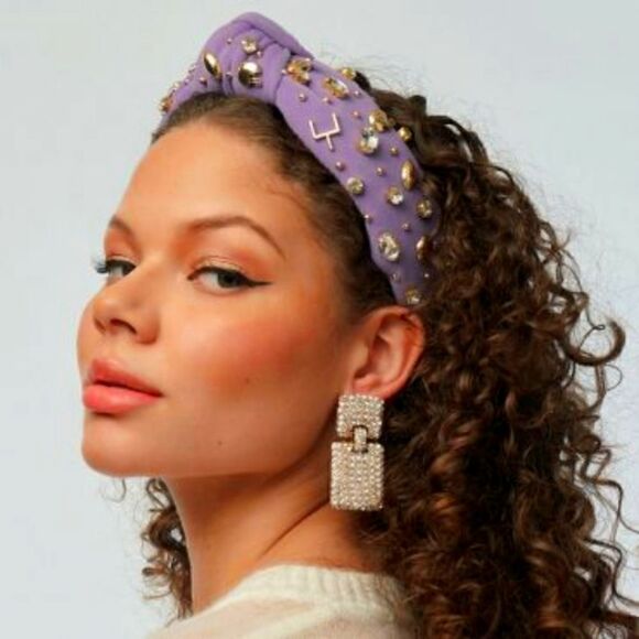 NEW Lele Sadoughi Football Rhinestone Knot Headband superball main image 9